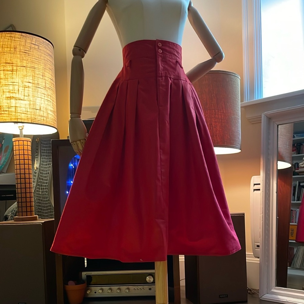 Vintage Red A-Line Skirt